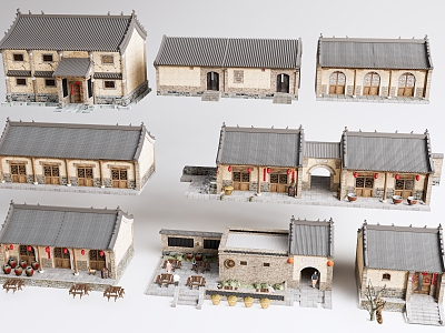 New Chinese Style Folk House Rural Folk House model