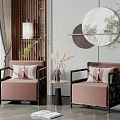 New Chinese Casual Sofa Combination Single Sofa Combination 3d model