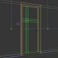 Light Colored Interior Swing Door With Simple Geometric Pattern And Black Handle