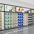 Well Organized Supermarket General Merchandise Shelves Displaying Assorted Products Like Snacks Drinks And Daily Necessities