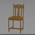 Wooden Chair For Home Furniture With Simple Design Curved Back And Carved Details
