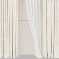 Elegant Beige Velvet Curtains With Sheer Layer For Modern Home Decor