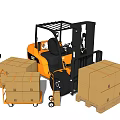 Industrial Equipment for Material Handling with Forklift Cardboard Boxes Hand Trolley and Pallets