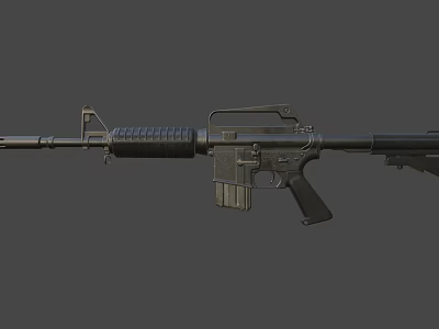 Detailed Tactical Military Rifle With Barrel Magazine Stock Grip And Trigger Design 3d model