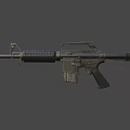 Detailed Tactical Military Rifle With Barrel Magazine Stock Grip And Trigger Design