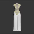 Stylish White High Waist Trousers With Gold Trimmed Sleeveless Vest