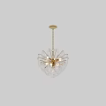 Modern Crystal Chandelier Design With Gold Metal Accents And Transparent Droplet Shades