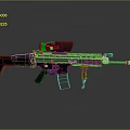 Modern Black Tactical Rifle With Red Dot Scope Barrel Grip And Magazine Design