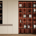 New Chinese bookcase background wall Decorative bookcase background wall 3d model