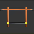 Sturdy Orange Metal Ladder With Black Rungs And Support Frame