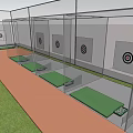 Sports Stadium Floor Plan With Green Lawn And Surrounding Stands Structure