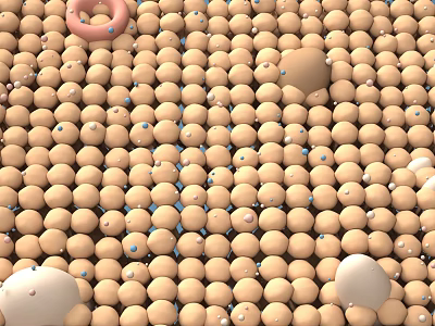Medical Device Components Featuring Large Spherical Elements Structured Arrangement Ring And Colored Dots 3d model