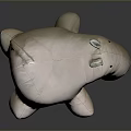 Soft White Hippo Shaped Plush Cushion Decorative Home Living Household Item