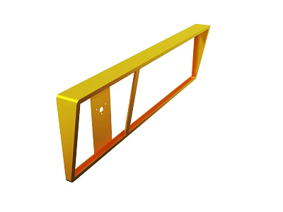 Yellow Metal Frame Structure With Vertical Sections And Bottom Hole 3d model