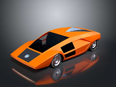 Orange Aerodynamic Concept Sports Car With Sleek Design Black Wheels And Modern Body 3d model