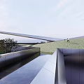 Striking Modern Sales Office Building Featuring Geometric Glass Facade Open Plaza And Pedestrian Walkway