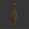 Realistic Detailed Brown Armored Ankylosaurus Dinosaur Model With Spikes On Dark Background