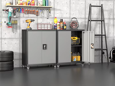 Modern Industrial Garage Tool Room Tool Box Storage Cabinet 3d model