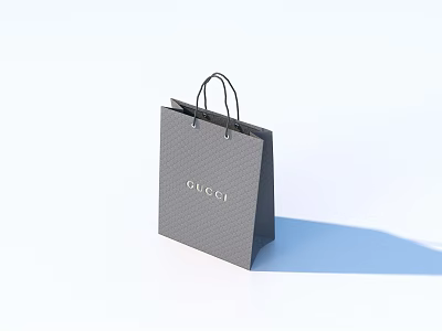 Stylish Gucci Shopping Bag Featuring Textured Design And Black Handles For Daily Use 3d model