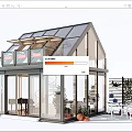 Glass Villa Balcony Design With Transparent Roof And Outdoor Plant Decorations