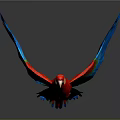 Colorful Parrot Flying With Vibrant Blue Red Green Feathers In Mid Air