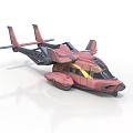 Futuristic Red Winged Spacecraft With Sci Fi Design For Cosmic Exploration