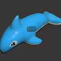Blue Dolphin Shaped Children's Furniture Seat With Cartoon Eye And Button Detail