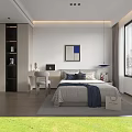 Modern Living And Dining Room Interior With Beige Sofa Dark Wood Shelves And Window Blinds
