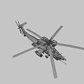 Advanced Military Attack Helicopter With Rotors Missiles And Combat Equipment