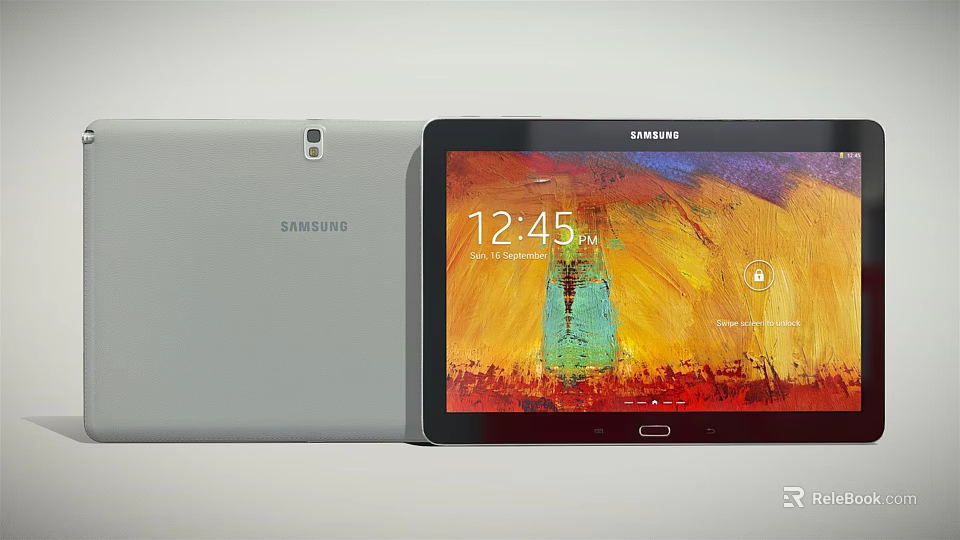 Samsung Tablet Computer With Colorful Display Screen And Sleek Design 3d model