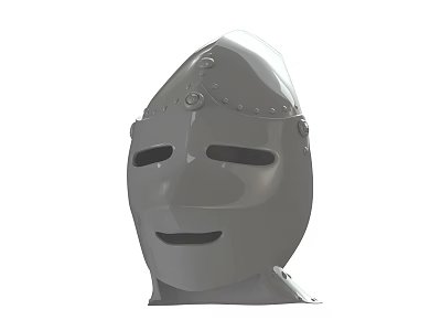 Medieval Metal Helmet With Visor Rivets And Classic Protective Design 3d model