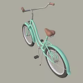 Light Green Bicycle with Brown Seat and Handlebars Black Wheels and White Rims Vintage Style