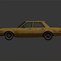 Rusty Old Vintage Car Body With Blue Windows And Black Tires
