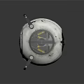 Spherical Mechanical Device with Metal Frame Circular Structure and Futuristic Design