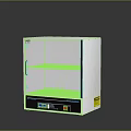 Laboratory Oven With White Exterior Metal Door Control Panel Digital Display And Warning Label