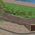 Curved grid gallery pavilion 3d model