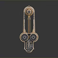 Mechanical Device Design With Beige And Orange Color Scheme Tubular Structure And Circular Details