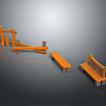 Orange Wooden Outdoor Chairs With Backrest And Armrest For Garden Patio Use