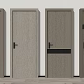 Modern Light Wood Hinged Doors With Various Panel Designs For Interior 3d model