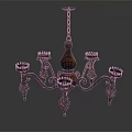 Vintage Ornate Metallic Chandelier With Curved Arms And Decorative Candle Holders