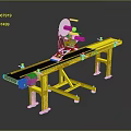 Yellow Conveyor Belt Equipment With Automatic Labeling Machine For Industrial Production Lines