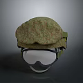 Stylish Green Patterned Hat With Clear Lens Goggles For Daily Life Accessories