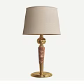 Modern Table Lamps With Beige Lampshades Gold Bases And Marble Textured Columns