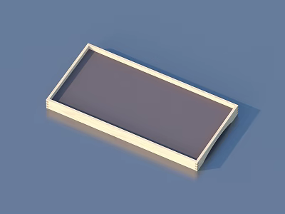 Rectangular Home Living Essential With Light Beige Border And Dark Gray Panel 3d model