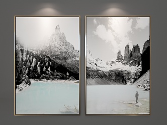 modern landscape painting decorative painting 3d model