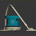 Modern Blue Vacuum Cleaner With Long Hose And Detachable Cleaning Head
