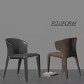 Modern POLIFORM Dining Chairs With Dark And Light Brown Leather And Modern Design