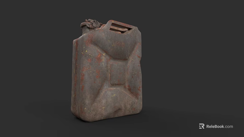 Old Rustic Oil Can As Daily Life Supplies With Metal Body And Rusty Surface 3d model 