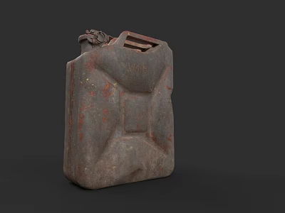 Old Rustic Oil Can As Daily Life Supplies With Metal Body And Rusty Surface 3d model