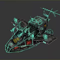 Retro Futuristic Mechanical Vehicle With Red Seat Antenna Metal Parts And Warning Labels
